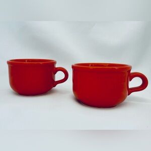 Set Of 2 Vintage Red/Orange Waechtersbach W. Germany Coffee Mug